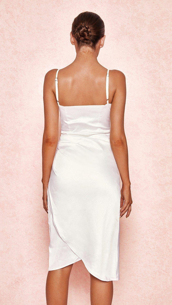 AIIZIE IVORY SATIN BALCONY CORSET DRESS - product image