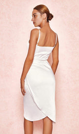 IVORY SATIN BALCONY CORSET DRESS