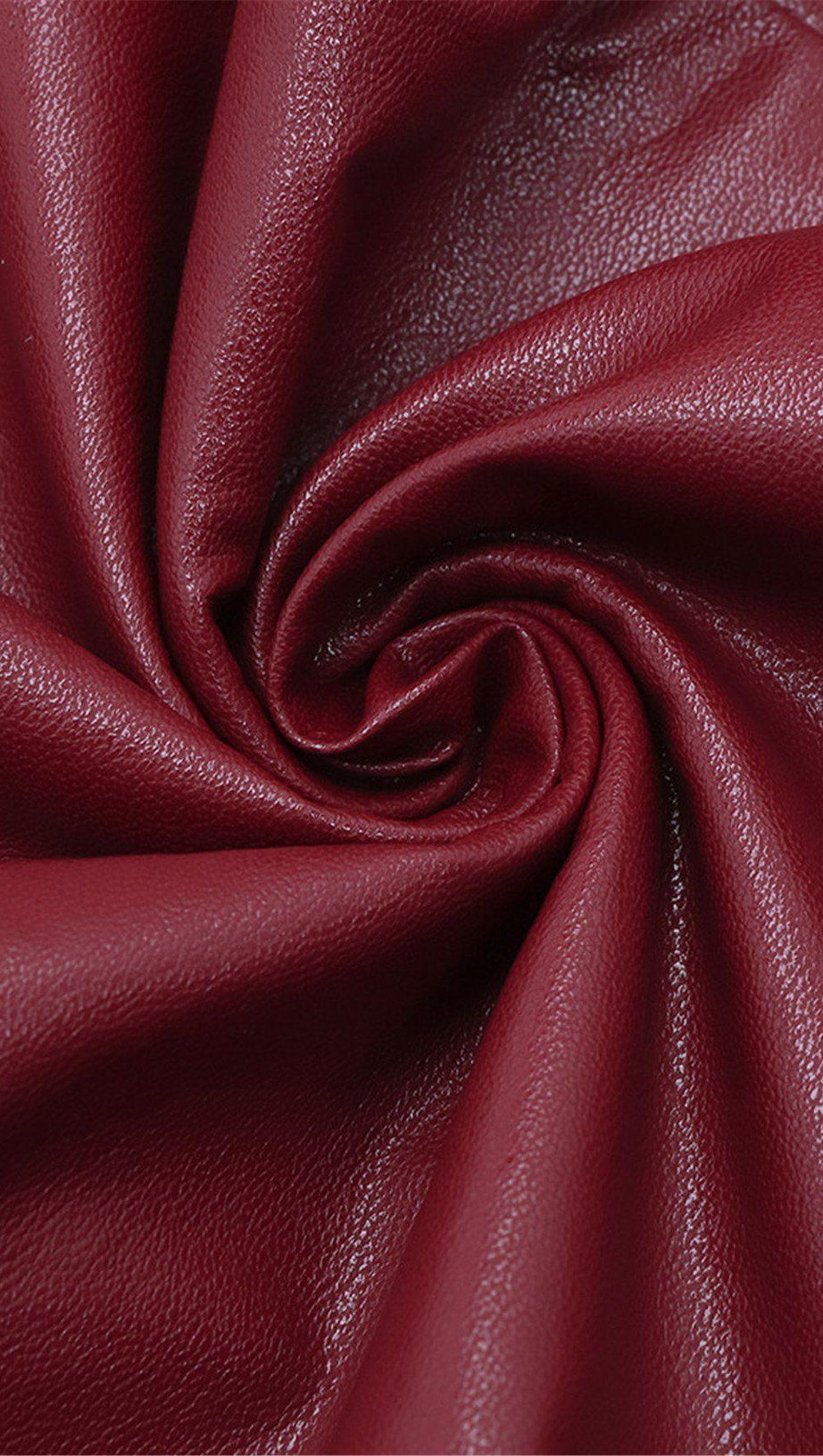 ABITO IN PELLE CON MANICHE A SBUFFO COLOR VINACCIA