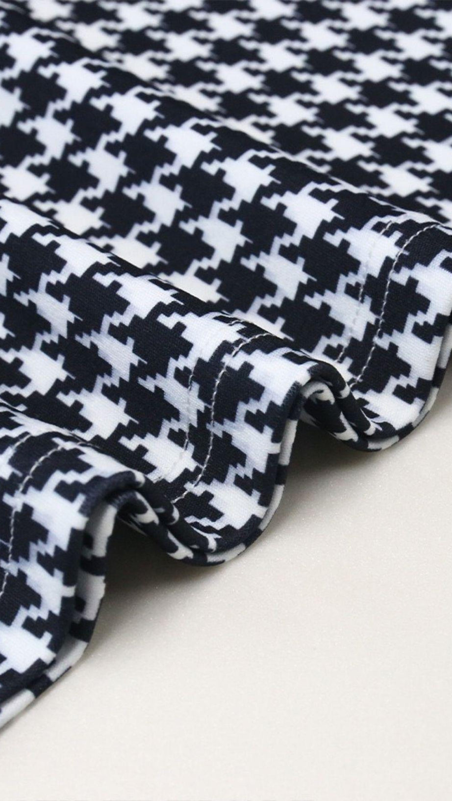 HOUNDSTOOTH WORD SHOULDER WRAP DRESS