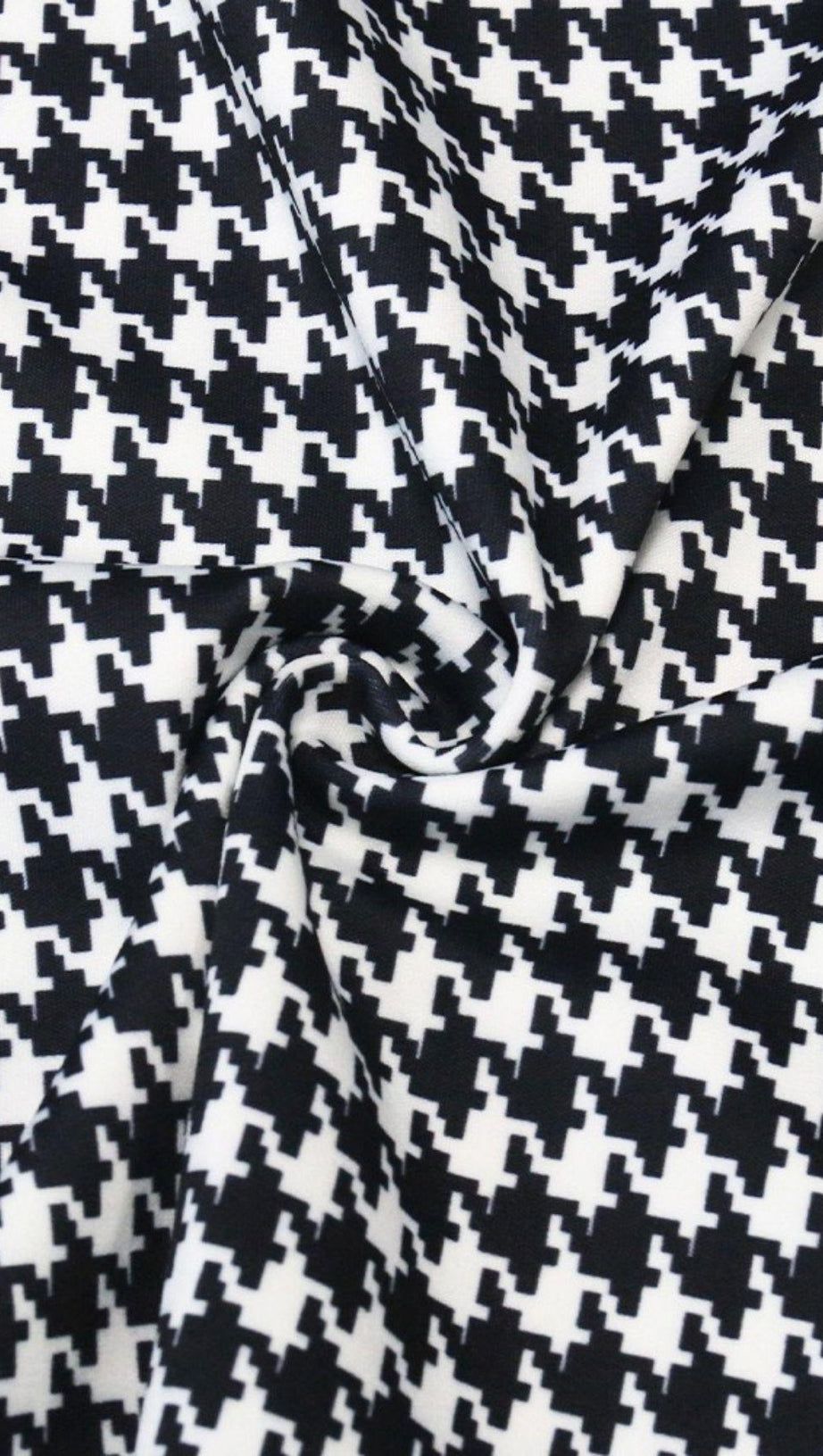 HOUNDSTOOTH WORD SHOULDER WRAP DRESS