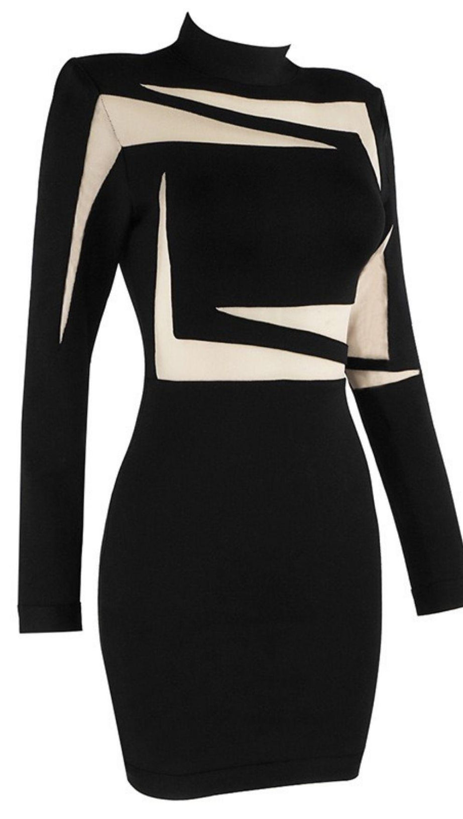 ABITO IN PIZZO CON CUCITURE CAVE.