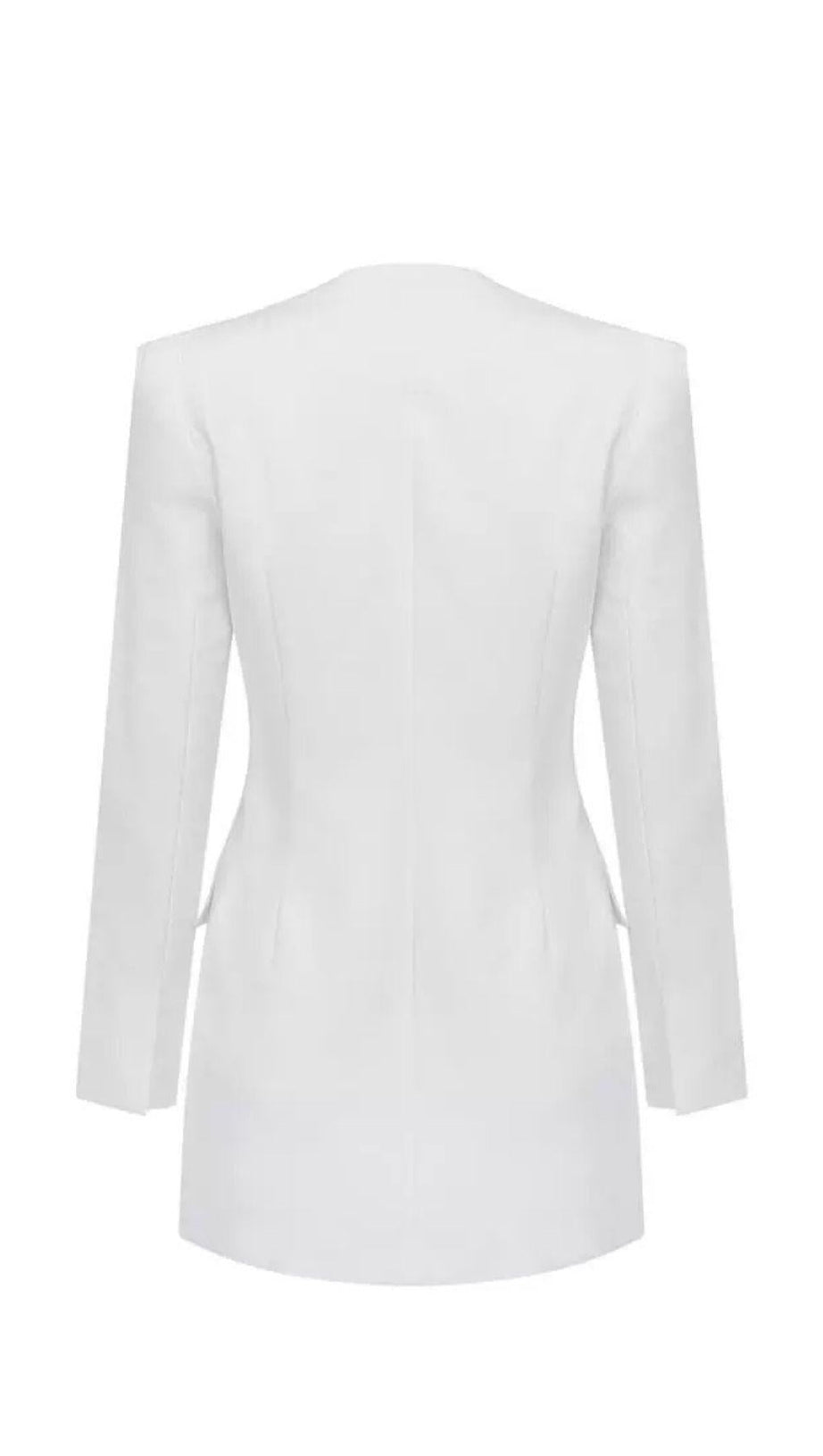 ABITO SMOKING BIANCO CON DRAPPEGGIO CAVO 