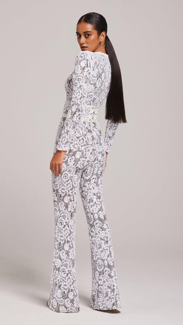 AIIZIE WHITE DARK NUDE JUMPSUIT - product image