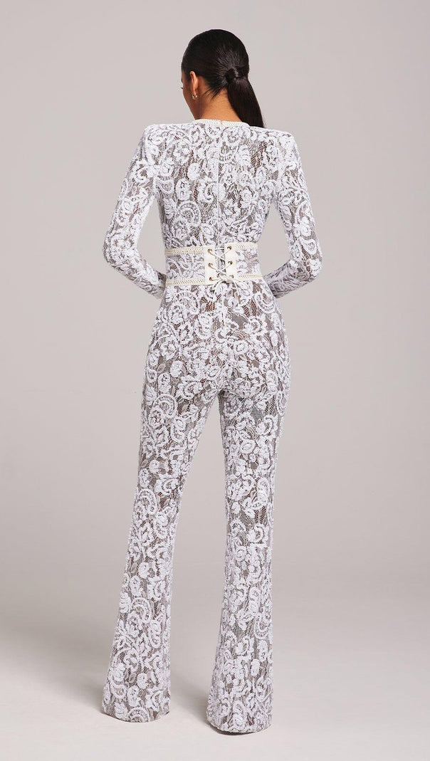 AIIZIE WHITE DARK NUDE JUMPSUIT - product image