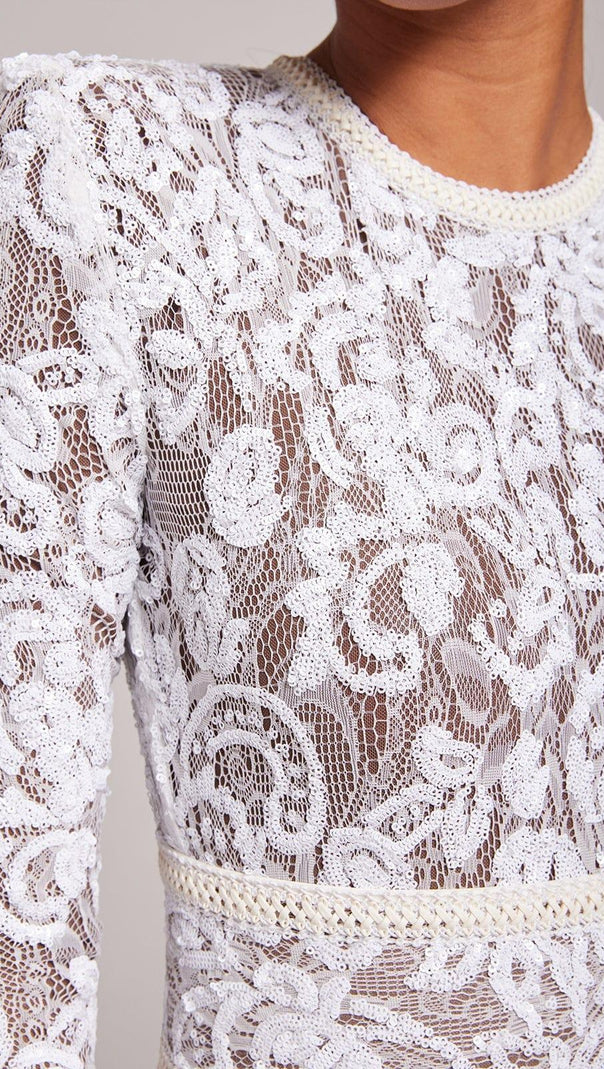 AIIZIE WHITE DARK NUDE JUMPSUIT - product image
