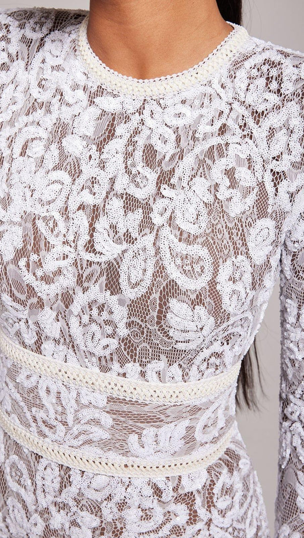 AIIZIE WHITE DARK NUDE JUMPSUIT - product image