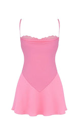 FRENCH PINK FLOATY TWO PIECES SUIT