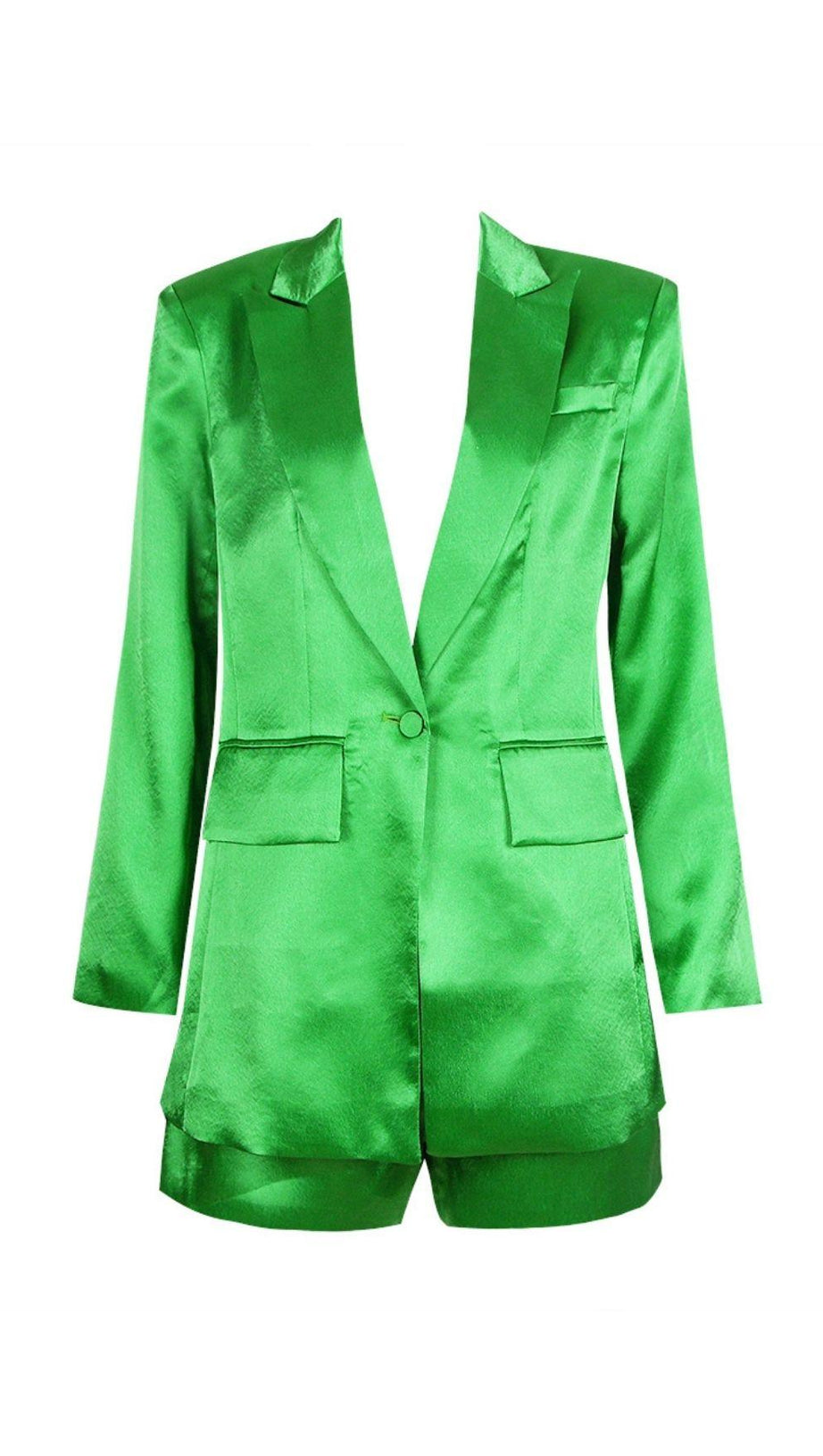 ABITO BLAZER IN RASO VERDE