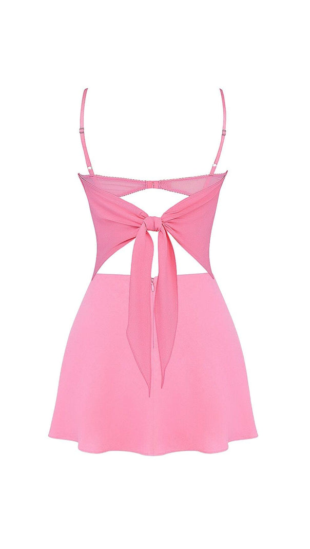 French Pink Floaty Two Pieces Suit