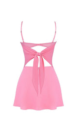 FRENCH PINK FLOATY TWO PIECES SUIT