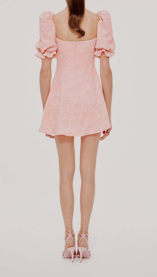 AIIZIE DIAMOND FLORAL BACKLESS MINI DRESS IN PINK - product image