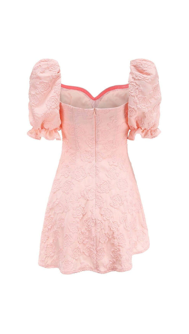 AIIZIE DIAMOND FLORAL BACKLESS MINI DRESS IN PINK - product image