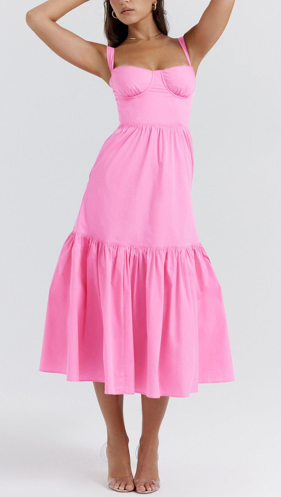 FRENCH PINK MIDI SUNDRESS