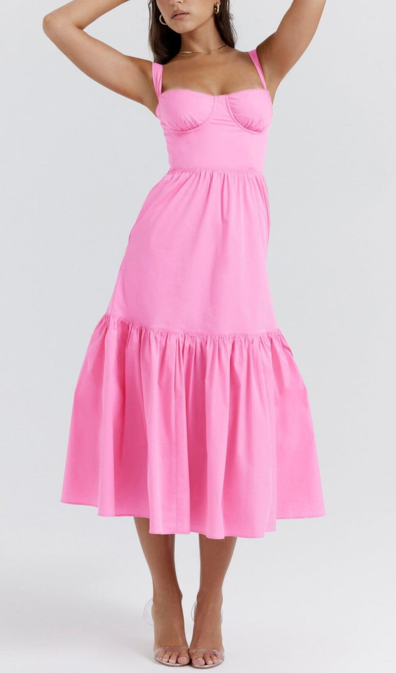 FRENCH PINK MIDI SUNDRESS