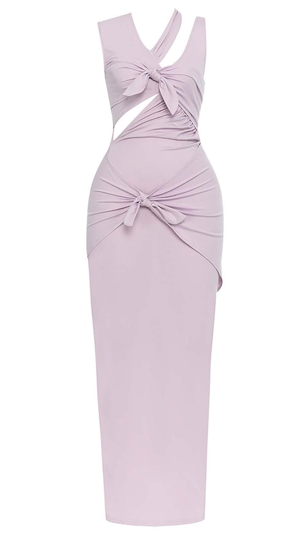 AIIZIE HIP WRAP BANDAGE MIDI DRESS IN LILAC - product image