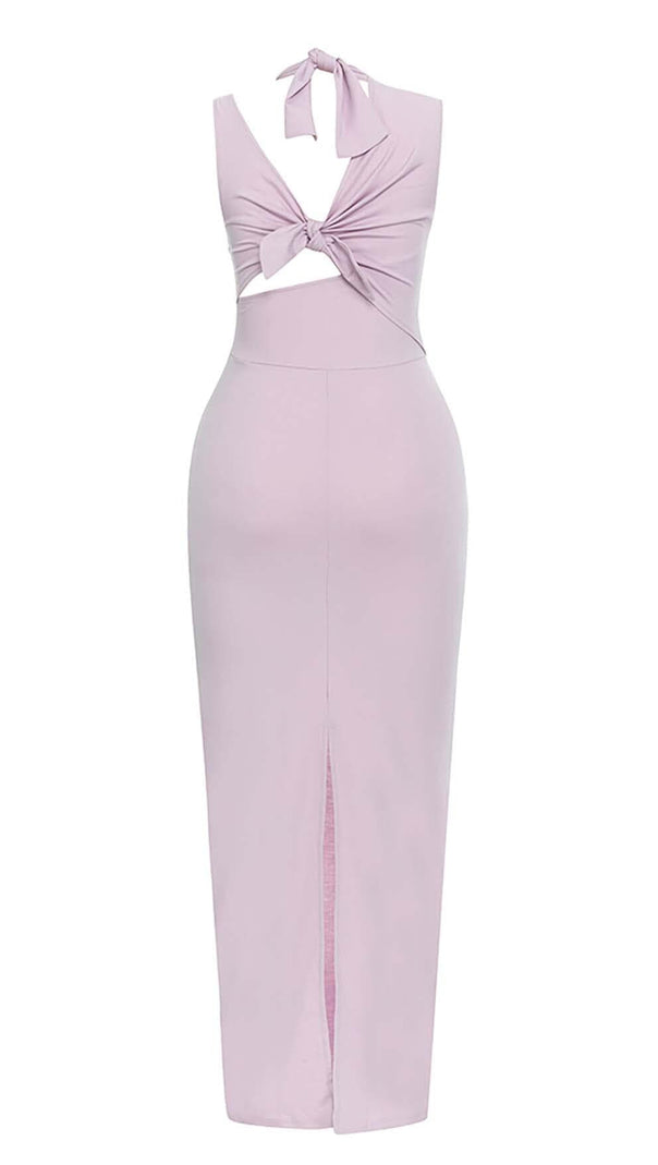 AIIZIE HIP WRAP BANDAGE MIDI DRESS IN LILAC - product image