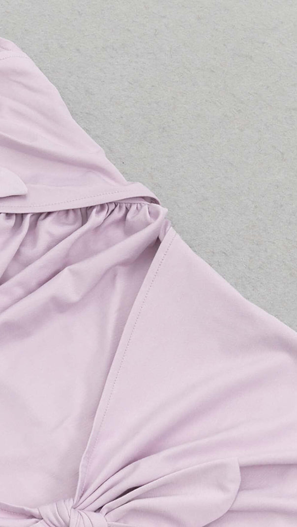 AIIZIE HIP WRAP BANDAGE MIDI DRESS IN LILAC - product image
