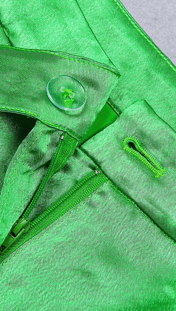 AIIZIE SATIN BLAZER SUIT IN GREEN - product image