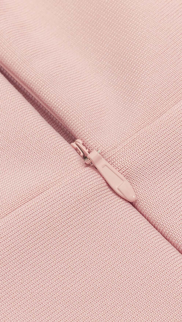 AIIZIE ASYMMETRICAL CORSET MIDI DRESS IN PINK - product image