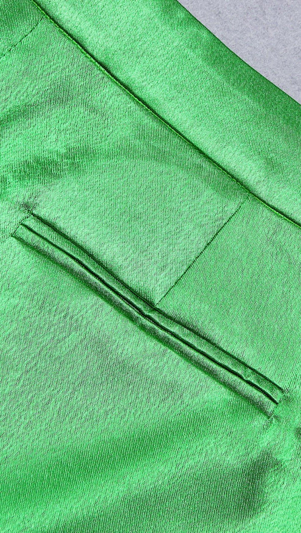AIIZIE SATIN BLAZER SUIT IN GREEN - product image
