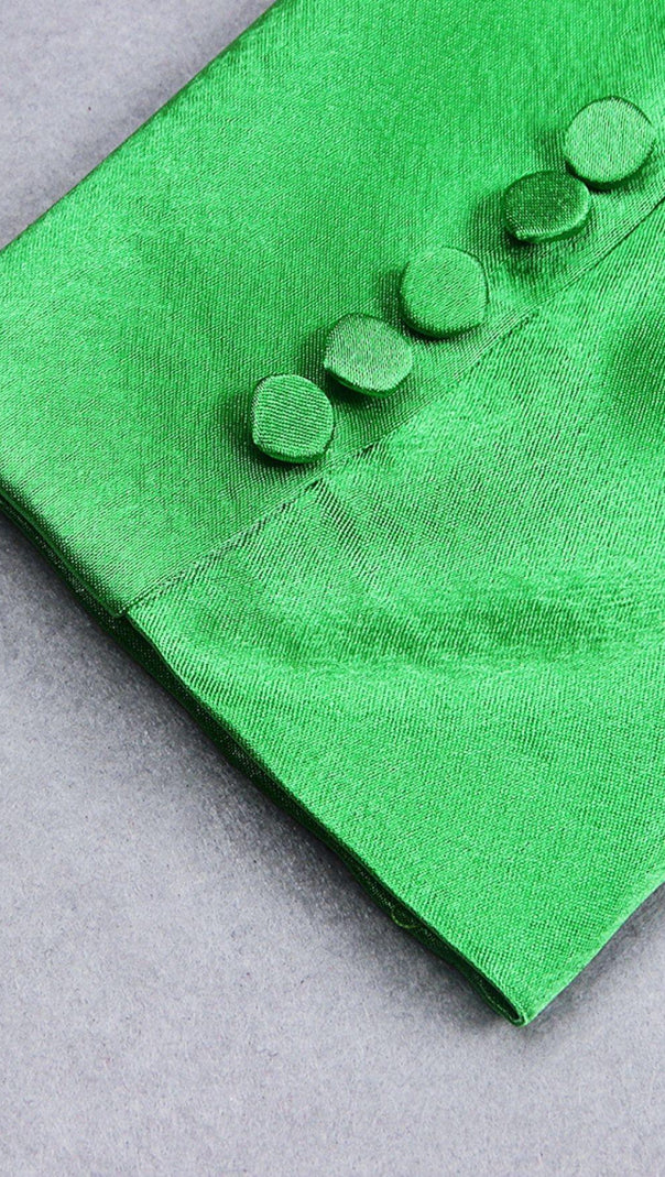 AIIZIE SATIN BLAZER SUIT IN GREEN - product image