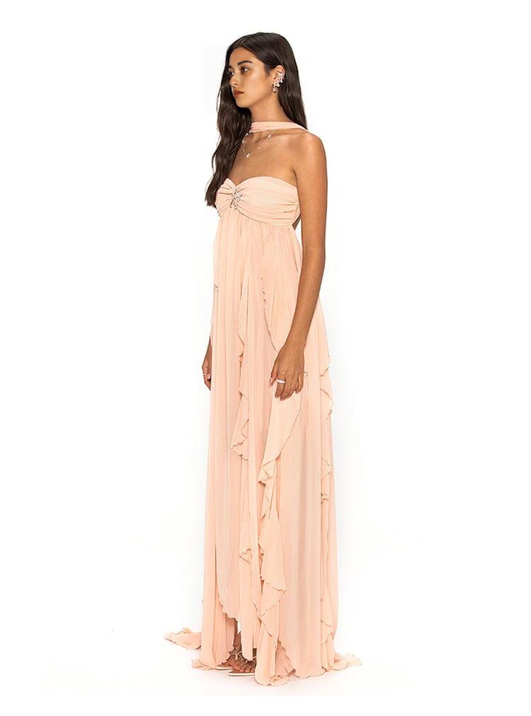 AIIZIE LACE IRREGULAR MIDI DRESS IN PINK - product image