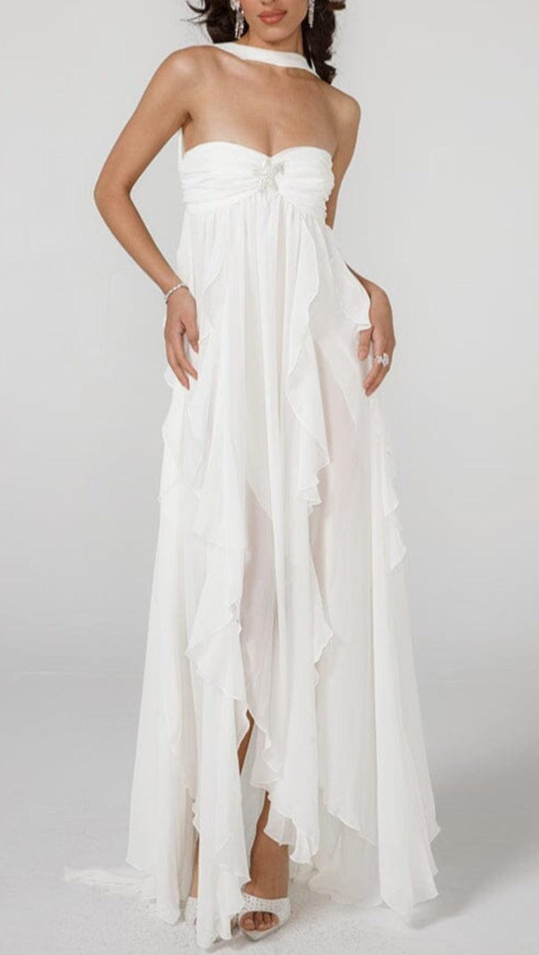 AIIZIE LACE IRREGULAR MAXI DRESS IN WHITE - product image