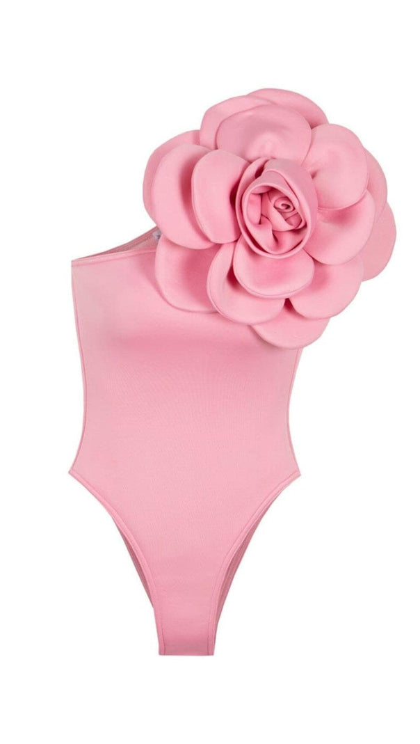 AIIZIE EXAGGERATED 3D FLOWER BODYSUIT IN PINK - product image