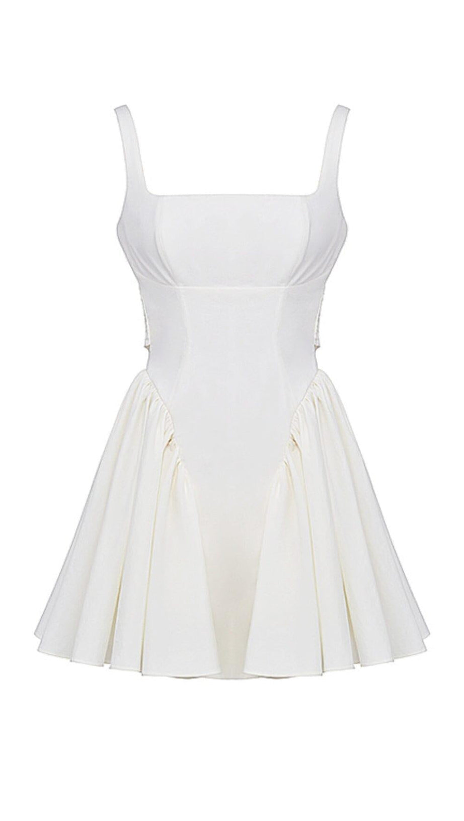 Elfenbeinfarbenes Minikleid mit Schleife