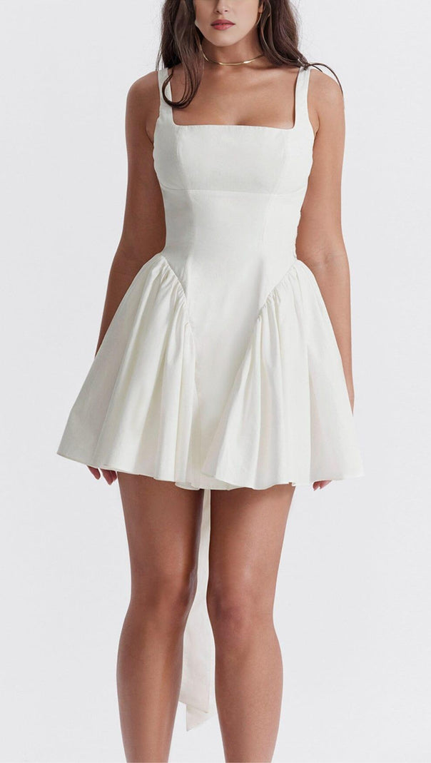 AIIZIE IVORY BOW MINI DRESS - product image