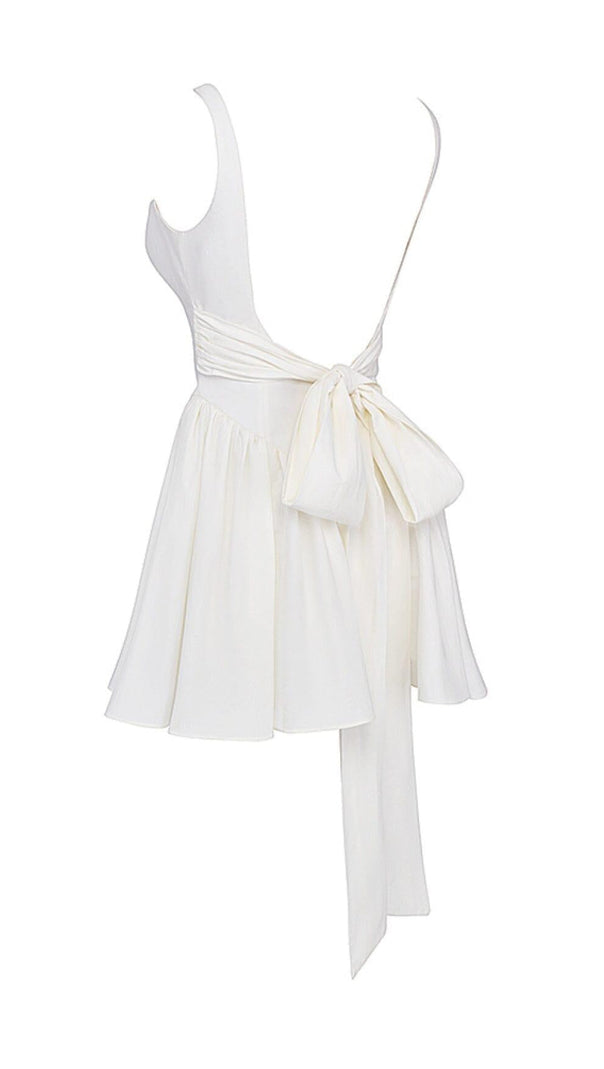 AIIZIE IVORY BOW MINI DRESS - product image