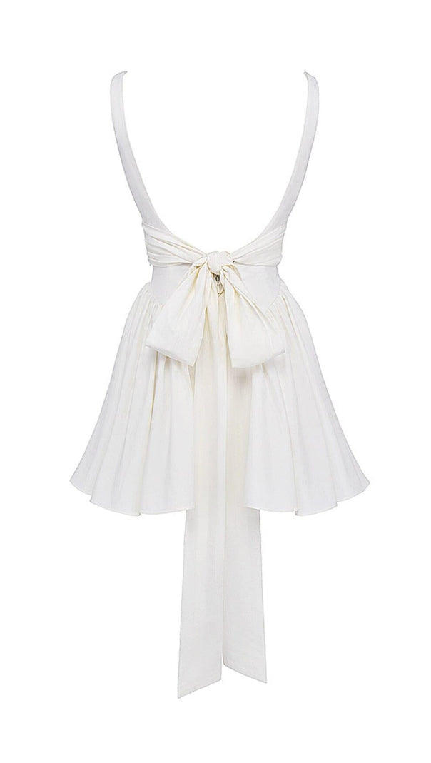 AIIZIE IVORY BOW MINI DRESS - product image