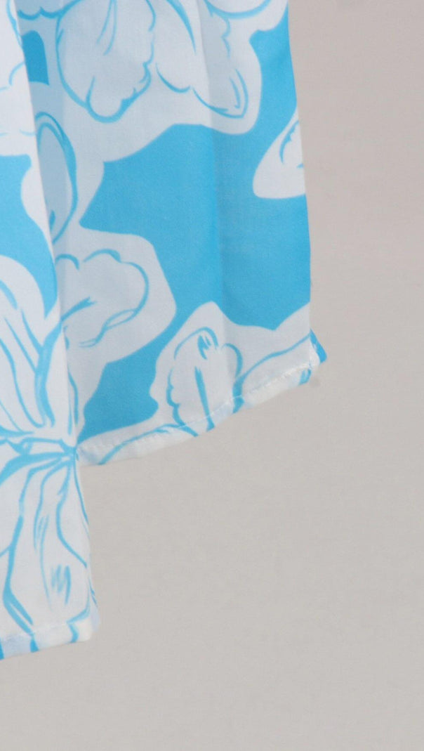 AIIZIE STRAPPY FLORAL FLOWY SUNDRESS IN BLUE - product image