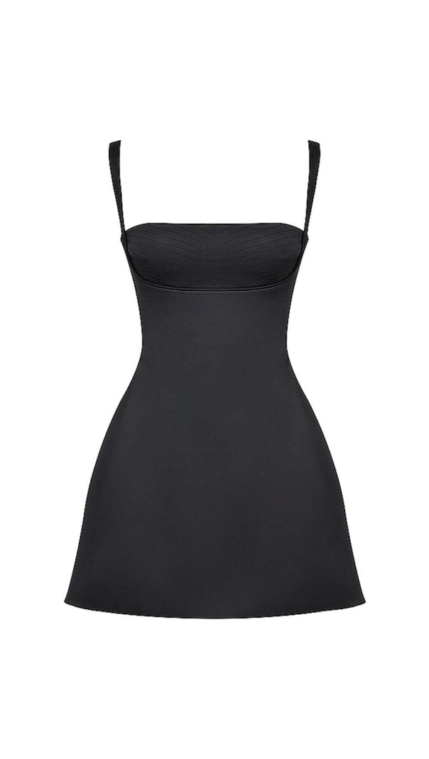 AIIZIE SATIN MINI DRESS IN BLACK - product image