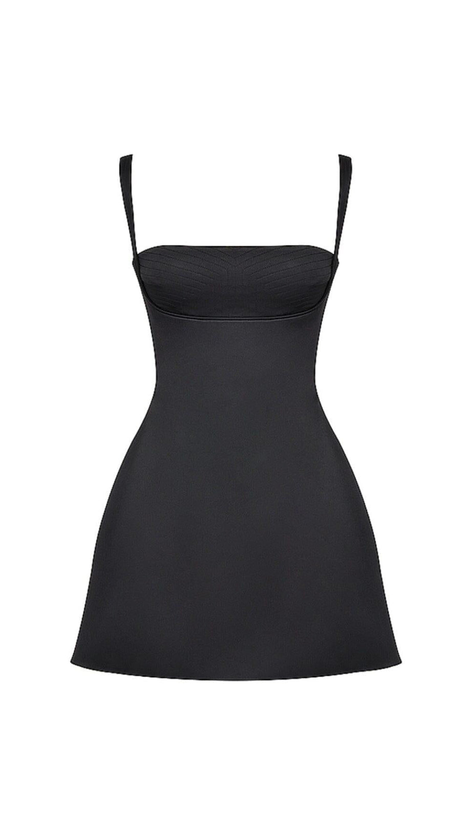 SATIN MINI DRESS IN BLACK