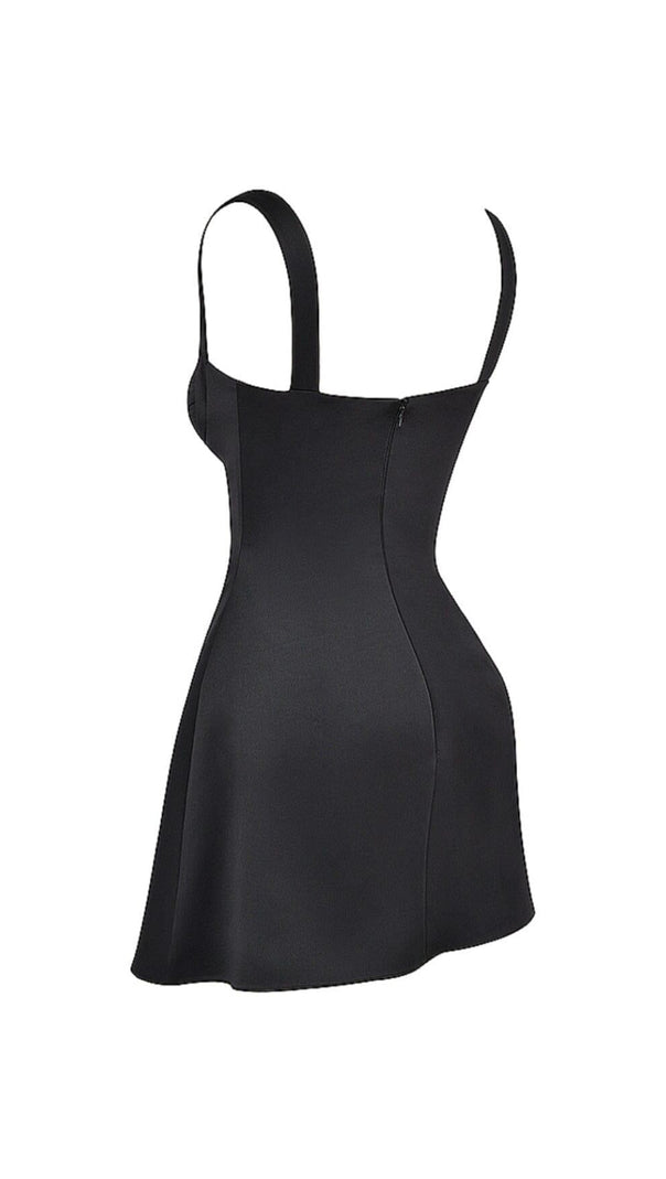 AIIZIE SATIN MINI DRESS IN BLACK - product image