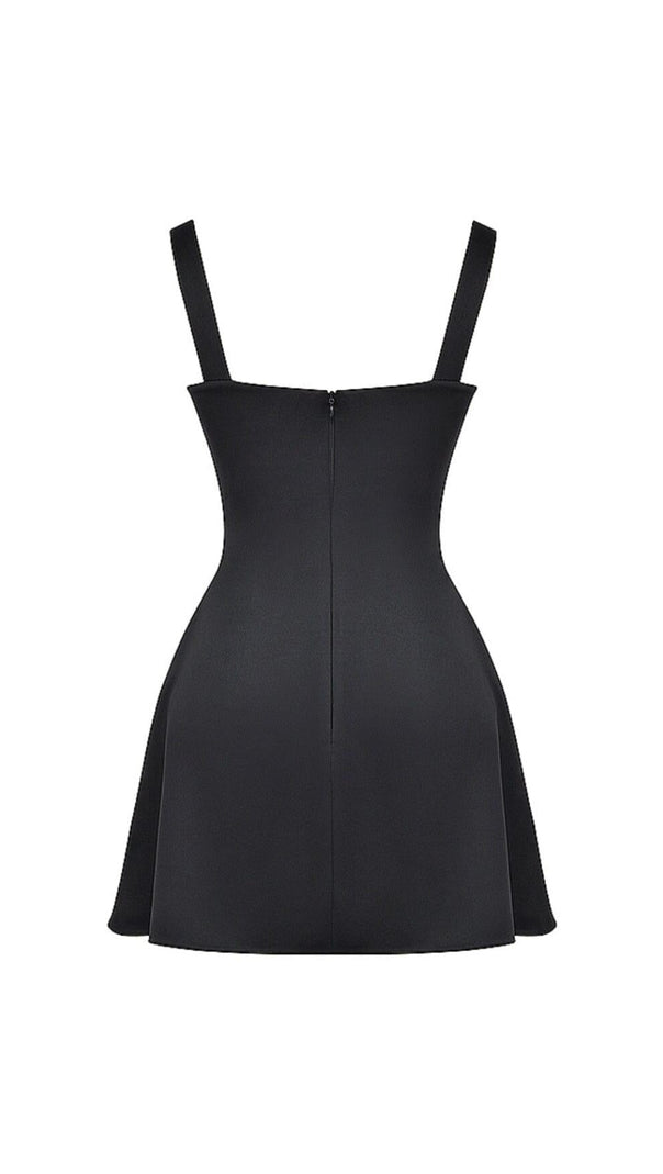 AIIZIE SATIN MINI DRESS IN BLACK - product image