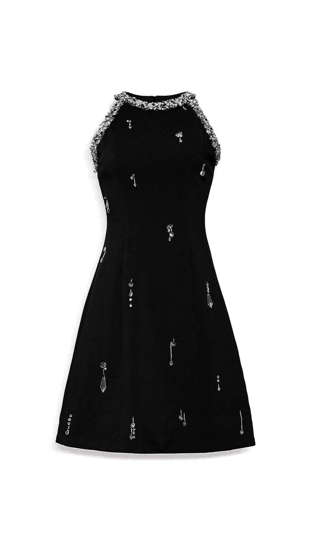 AIIZIE RHINESTONE EMBELLISHED SUNDRESS IN BLACK - product image