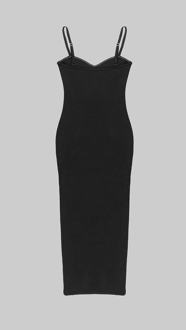 AIIZIE CUTOUT SIDE DETAIL MIDI DRESS IN BLACK - product image