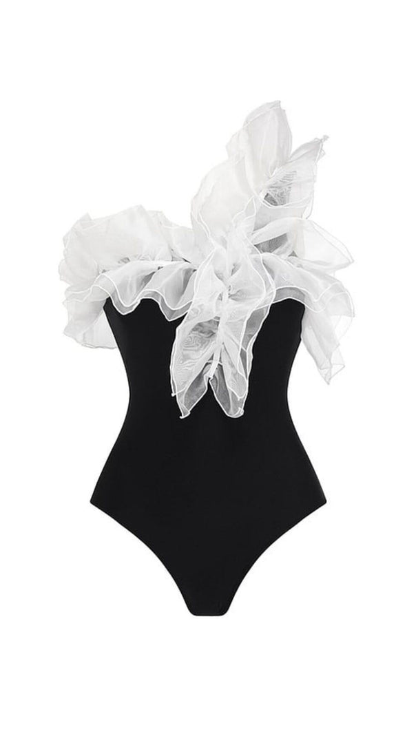 AIIZIE ONE SHOUDER RUFFLE STITCHING ONE PIECE SWIMSUIT - product image