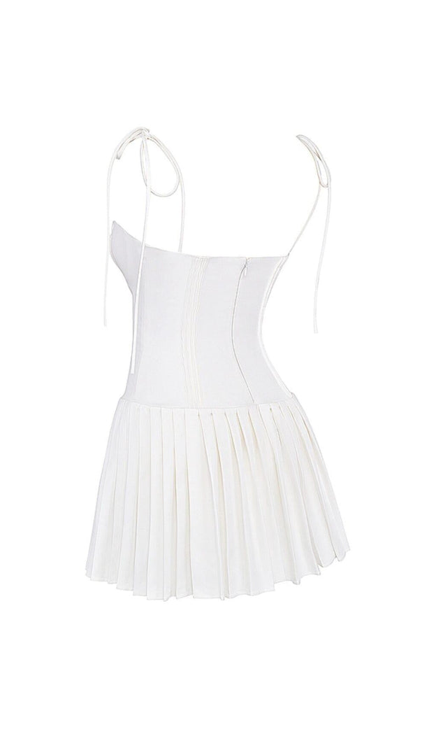MINI ABITO BIANCO PLISSETTATO