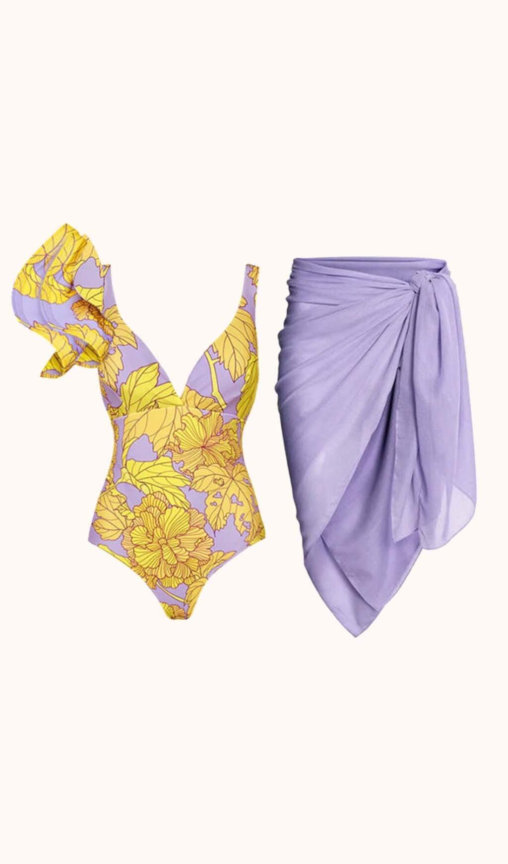 AYODELE RUFFLE SWIMWEAR TWO PIECE SET