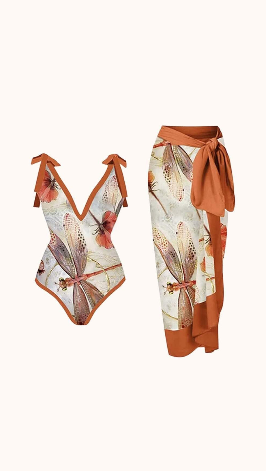 MANDISA DRAGONFLY PRINTED SWIMWEAR TWO PIECE SET