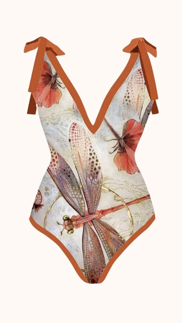 AIIZIE MANDISA DRAGONFLY PRINTED SWIMWEAR TWO PIECE SET - product image