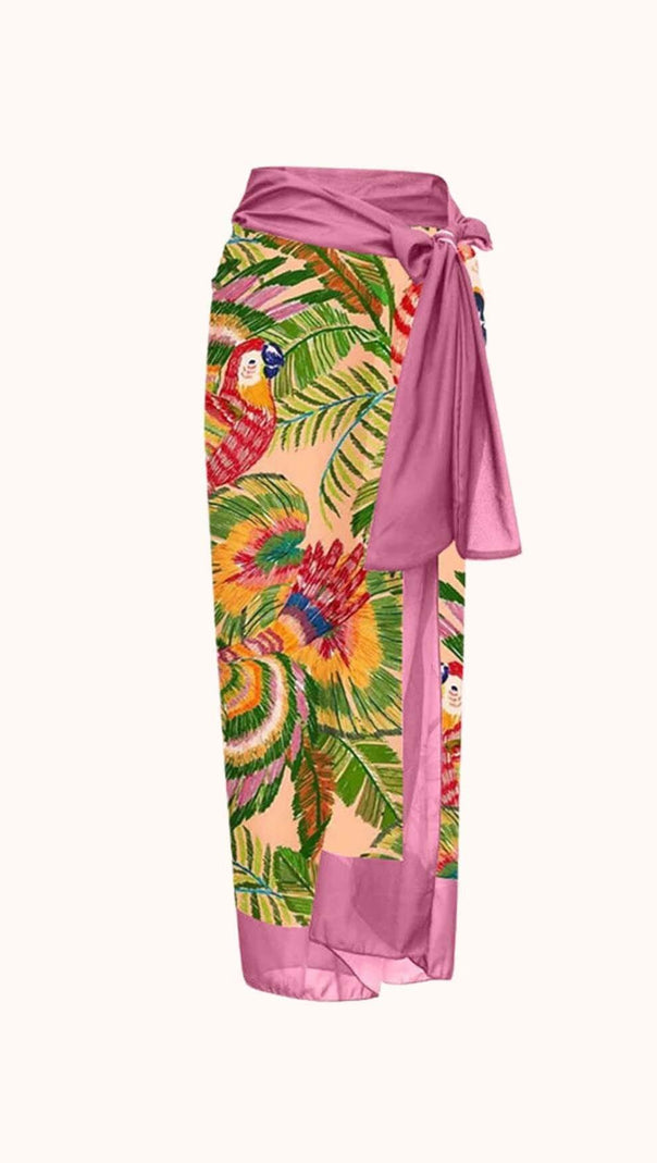 AIIZIE MALEFICENT PARROT PRINTED SWIMWEAR TWO PIECE SET - product image