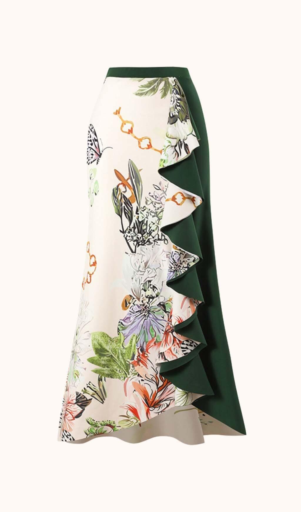 NADINE PRINTED SWIMWEAR TWO PIECE SET IN GREEN