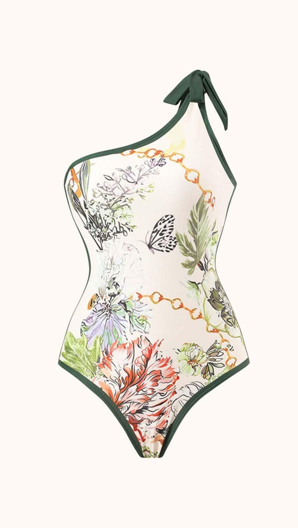 AIIZIE NADINE PRINTED SWIMWEAR TWO PIECE SET IN GREEN - product image