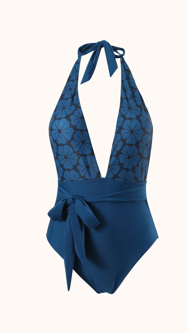 AIIZIE MORTICIA SWIMWEAR TWO PIECE SET IN BLUE - product image