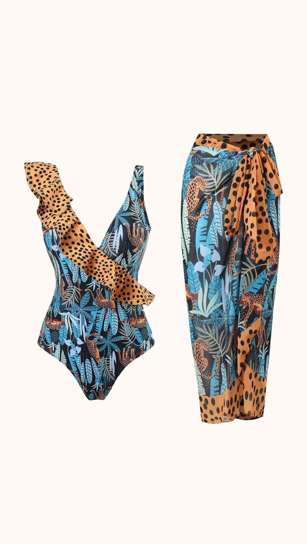 AIIZIE RUE RUFFLE SWIMWEAR TWO PIECE SET - product image